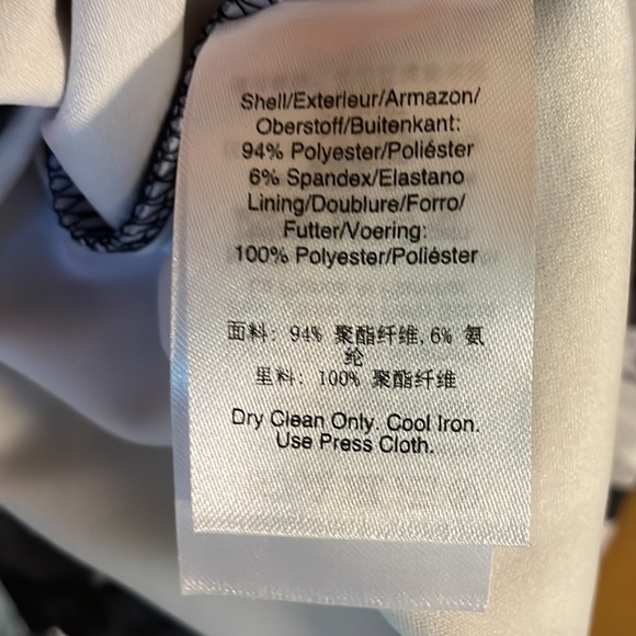 Never worn, DKNY black and white knee length A-line floral dress. - Picture 5 of 5